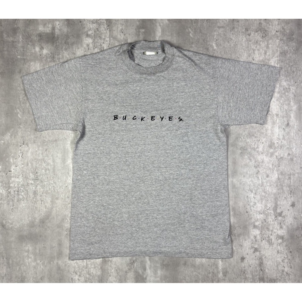 Vintage 90s Ohio State Buckeyes Friends Parody T Shirt Mens M Gray